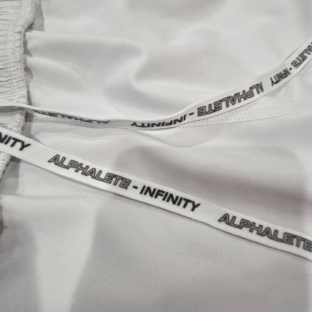 Alphalete White Athletic Men’s Shorts with Black Accent - Picture 7 of 11